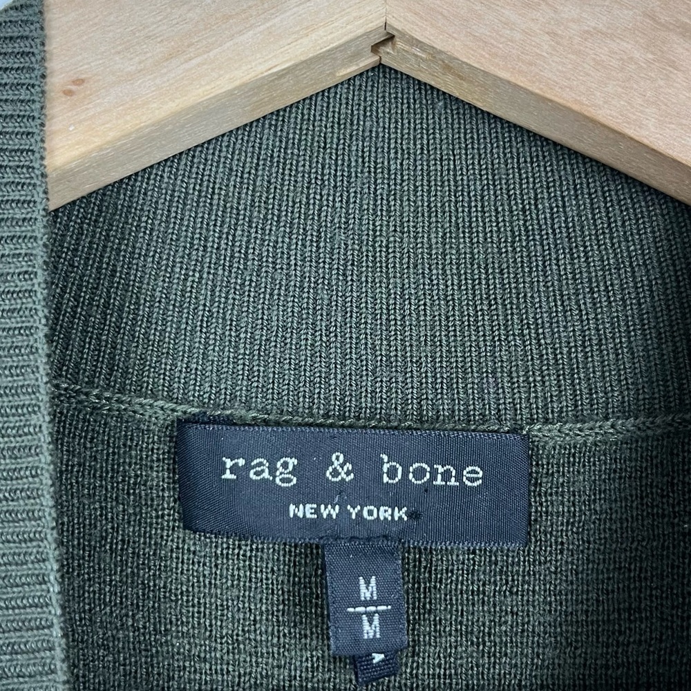 Rag And Bone Black Green Satin Colorblock Mock Ne… - image 5